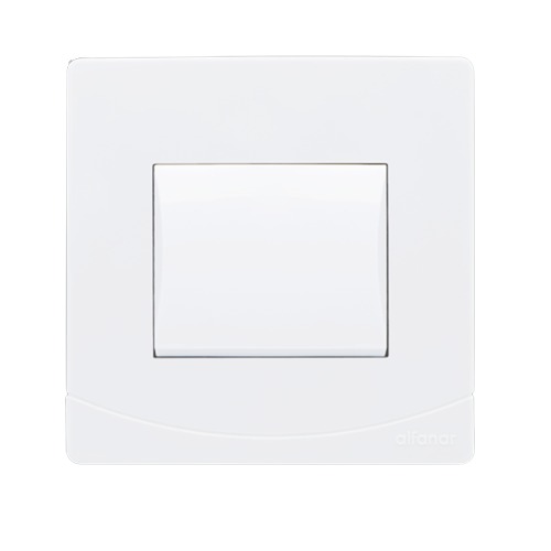 Wide Electrical Light Switch 1 Gang 2 Way 10 Amp 7x7 cm White | Al Fanar
