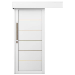 Premium Solid Wooden Sliding Doors, Size 110×265cm, Thickness 6 cm, White | GM01