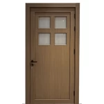 Single Wooden Door Made of WPC, light brown color, thickness 6 cm