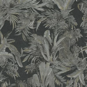 Italian Wallpaper Tropical Design Gray Color, Size 10mx0.70m, Model RC18004 | Balbaid Decor Company