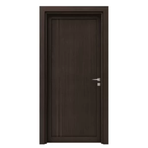 باب بريميوم خشبي متين 235 × 115 سم، بني محروق، سماكة 6 سم | موديل BM02