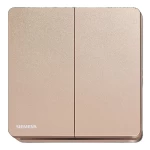 مفتاح مزدوج دركسيون 16 امبير، ذهبي وردي، 86×86 مم، 250 فولت، ماركة سيمنز (دلتا أرينا)