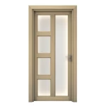 Premium luxury door, light brown color, size 235 x 115 cm, thickness 6 cm, model GPR07