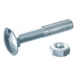 مسمار [Carriage] راس دائري مجلفن ابيض  فئة 4.8 قطر السن 8 مم    DIN 603   