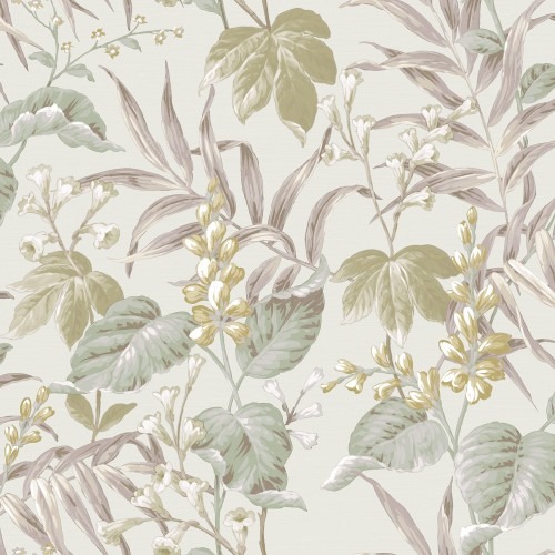 Floral Wall Covering 10m x 0.53m Beige Color, Model 28855 | Balbaid Decor Company