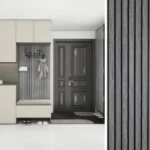 تكسيات جدارية خشبية، رمادي غامق، عرض 20 سم