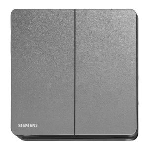 16Amp 2 Gang 1 Way Switch, 86x86mm, Dark Gray, 250V | Siemens (Delta Arina)