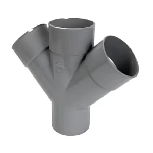 UPVC 45° Double Y Tee Size 50 mm, Length 128 mm, Grey Color | Cosmoplast