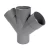 UPVC 45° Double Y Tee Size 50 mm, Length 128 mm, Grey Color | Cosmoplast