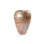 Flower Holder made of Fiberglass, Cylinder Shape, Brown, size 35×35 cm