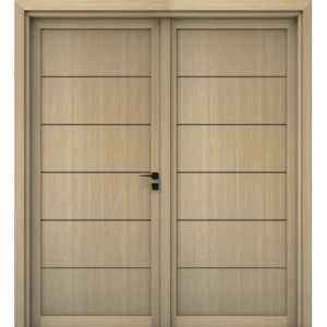 Double Wooden Door Premium Design 220×235 cm Beige | YT-53751292