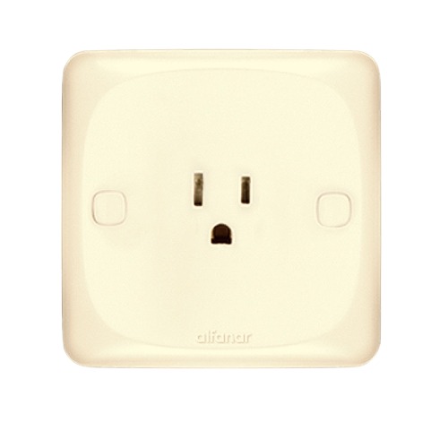 Electrical Switch Socket 1g 15 Amp 7x7 cm Beige Alfanar Mira | Al Fanar
