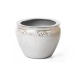 Ceramic planter pot size 45x34 cm gray color Round shape