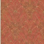 Italian Wall Decoration, 10m x 0.73m, Dark Orange, Model 26048