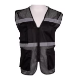 Professional heavy duty safety vest, with pockets and zipper, Size XXXL, Weight  1 kg, Black Color Multi pocket      