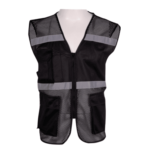 Professional Heavy Duty Safety Vest Multi Pocket, Size XXXL, Weight 1 kg, Black | Muedda Store