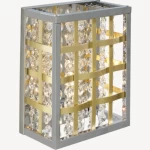 مصباح جداري، إضاءة هادئة، أبعاد 10.8×19.8 سم، لون ذهبي | فضي