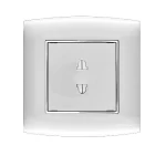 فيش كهرباء بفتحتين 16 أمبير الفنار موديل أمنية المقاس  7x7 اللون فضى بحلقة كروم