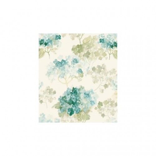 Floral Wallpaper 10mx0.53m Beige and Turquoise, Model aq50502 | Balbaid Decor Company