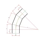 كوع بولي ايثيلين عالي الكثافة منحني زاوية 45° مجزأ، مقاس 355 مم، أسود، مصنع الاتحاد للأنابيب
