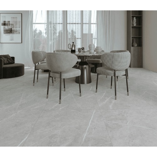 Indoor Ceramic Floor Tiles 75x75 cm, 11 mm Thick, Light Gray | Saudi Ceramics