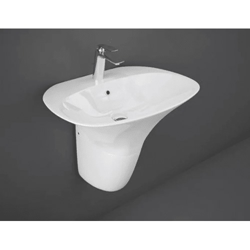 Half Pedestal Bath Washbasin 49.5x29x60 cm Alpine White | RAK Ceramics