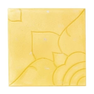 Concrete Tile Decorative Rose Design 40×40×4 cm Yellow, CONT-40404-YL-D42 | Al Sarif Building Materials