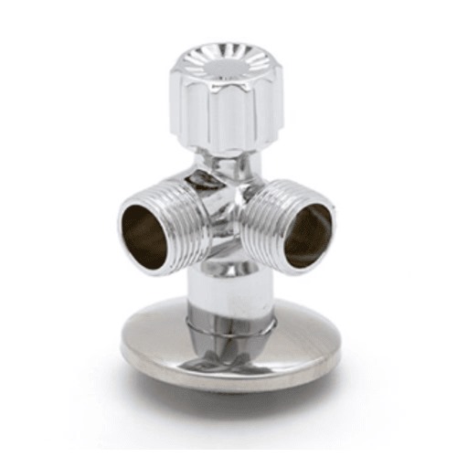 Chinese Brass Angle Water Valve 1/2 inch Chrome Two Outlets | Alsaggaf company