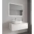 Ceramic Prominent Wooden Bathroom Washbasin With LED mirrors, Size 100 cm