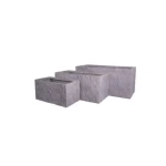 Fiberglass planting pot, rectangular shape, size 30×30×60 cm, gray color