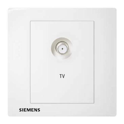 فيش تلفزيون مفرد 86×86 مم، لون ابيض | Siemens (Delta Relfa)