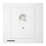 فيش تلفزيون مفرد، لون ابيض، 86×86 مم، ماركة سيمنز (دلتا ريلفا) 