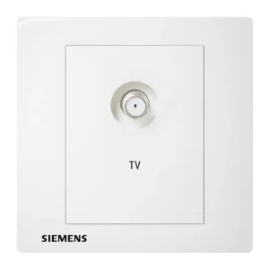 فيش تلفزيون مفرد 86×86 مم، لون ابيض | Siemens (Delta Relfa)