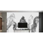 بديل رخام للصالات طول 290 سم عرض 244سم لون ابيض بعروق رمادى 