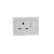 English Socket K1 with Switch, White Finish, Size 7×7 cm, 13 Ampere