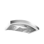 جهاز تهوية تركيب جداري ستانلس ستيل، قوة شفط 630 م³، عرض 90 سم، أزرار كبس