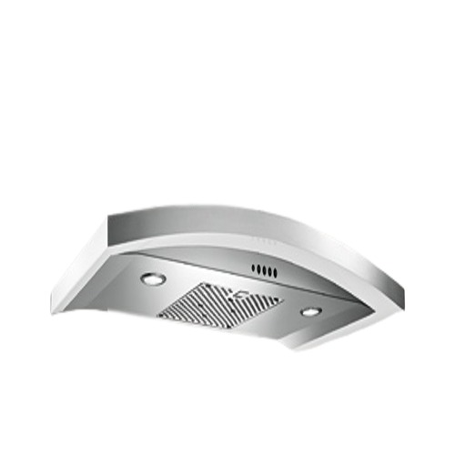 Wall-Installed Stainless Steel Ventilation System 630 m³, 90 cm Width, Push Buttons | Kitchen Line Group