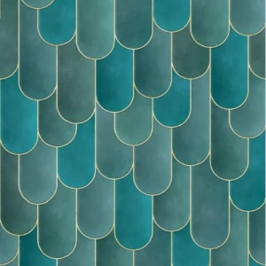 Belgian Wallpaper Geometric Design 10 m x 0.53 m Blue Color | Abyat Company