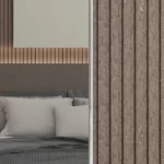 ديكور جدران خشب داخلي، عرض 20 سم، سماكة 120 ملم، بني