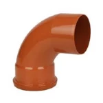 UPVC Plastic Elbow 87.5° Size 110 mm, Length 190 mm, orange Color | Cosmoplast