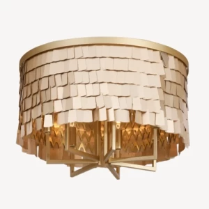 Terracotta Ceiling Light 61x61x30.7 cm, Gold Color | Abyat Company
