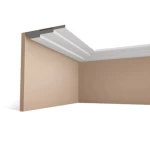 PU Foam Ceiling Decorative Cornices, Size 200x7.7x1.5 cm, White Color | Zakharef Company