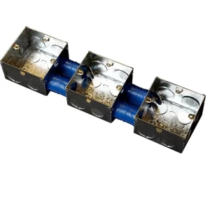 3 Module Box Galvanized Steel, Size 7x7x4.7 cm, Thickness 0.9 mm | Alrouf for electrical accessories manufacturer
