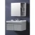 Bath Washbasin With Wooden Cabinet, Pharmacy Cabinet And Mirror Size 80x46 cm, Light Gray