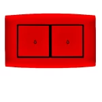 مفتاح جرس مزدوج 10 امبير أمنية الفنار مقاس 14×7 سم اللون احمر بحلقة سوداء