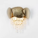 Wall Lamp, Gold, 28 cm Length, 25 cm Width