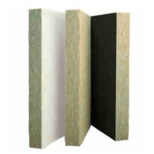 لوح صوف صخري مقاس 1200×600 مم كثافة 100-128 كجم/م3 مغلف بفايبر جلاس اسود | الصوف الصخري السعودي