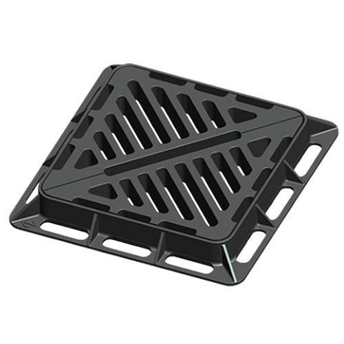 غطاء صرف صحي حديد دكتايل 635×635 mm، مربع، حمولة 40 طن | شركة سعودي كاست
