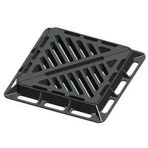 غطاء صرف صحي حديد دكتايل 635×635 mm، مربع، حمولة 40 طن | شركة سعودي كاست
