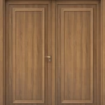 Double Entrance Premium Wooden Door, Brown Color, Size 220 × 235 cm, Model EX07